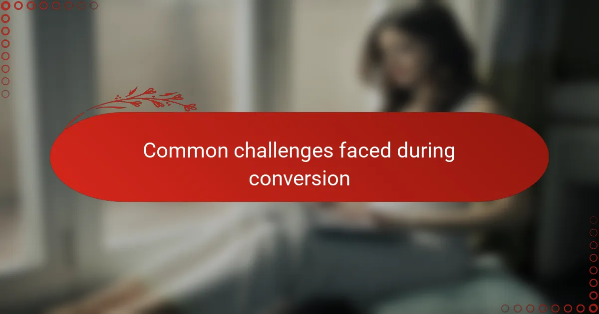 Common challenges faced during conversion