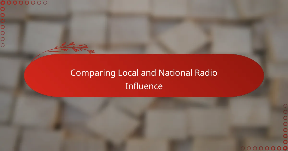 Comparing Local and National Radio Influence