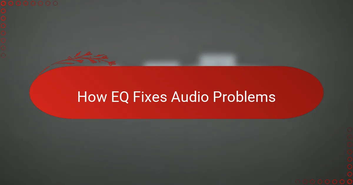 How EQ Fixes Audio Problems