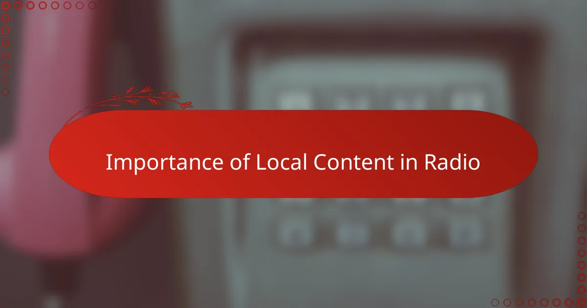 Importance of Local Content in Radio