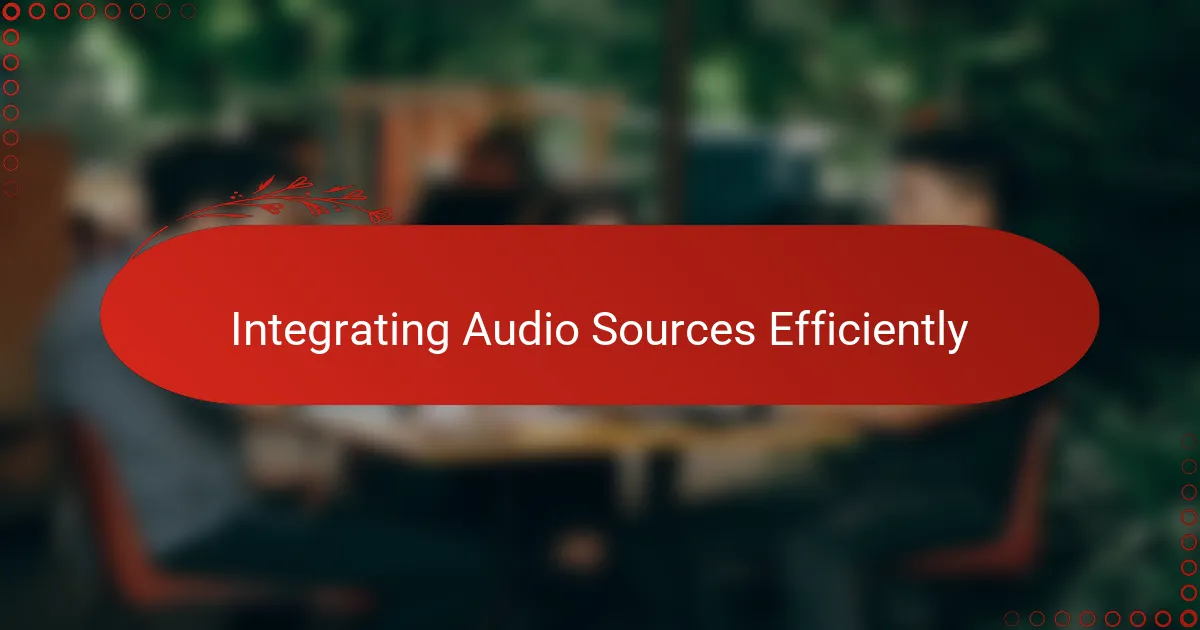 Integrating Audio Sources Efficiently