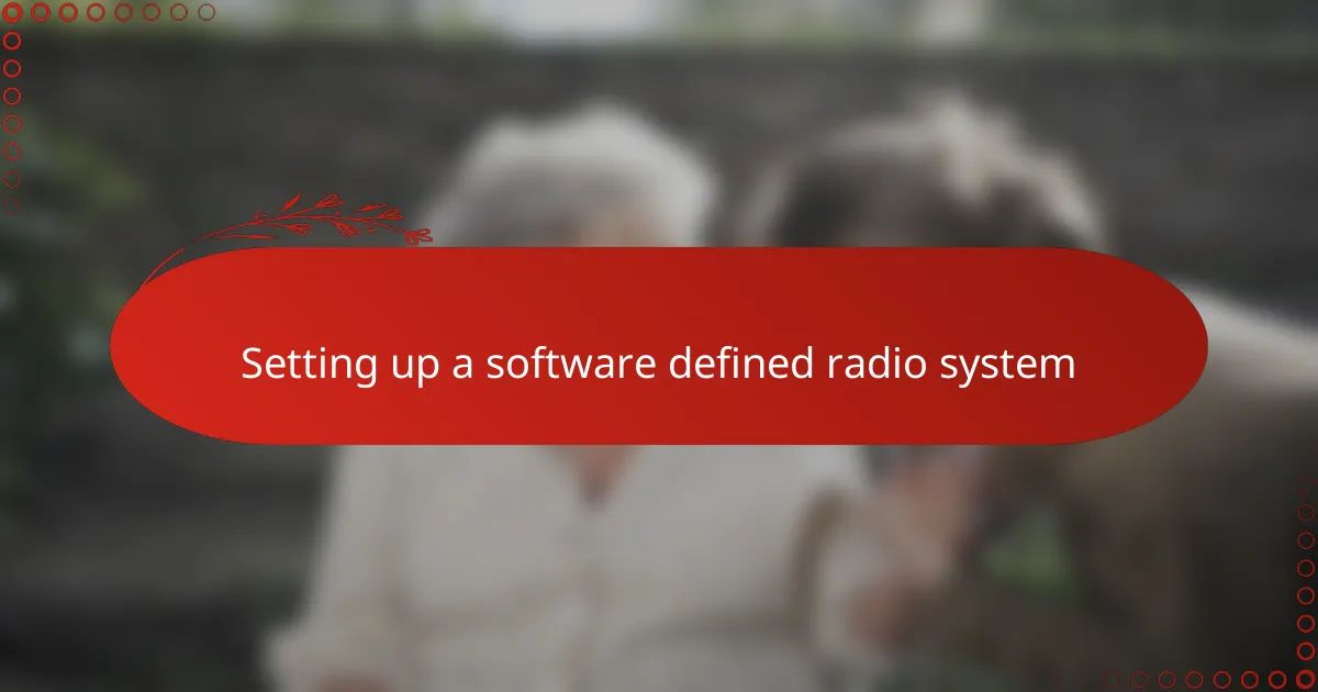 Setting up a software defined radio system
