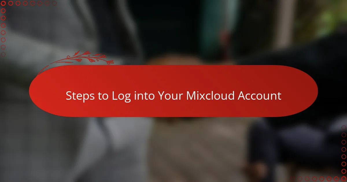 Steps to Log into Your Mixcloud Account