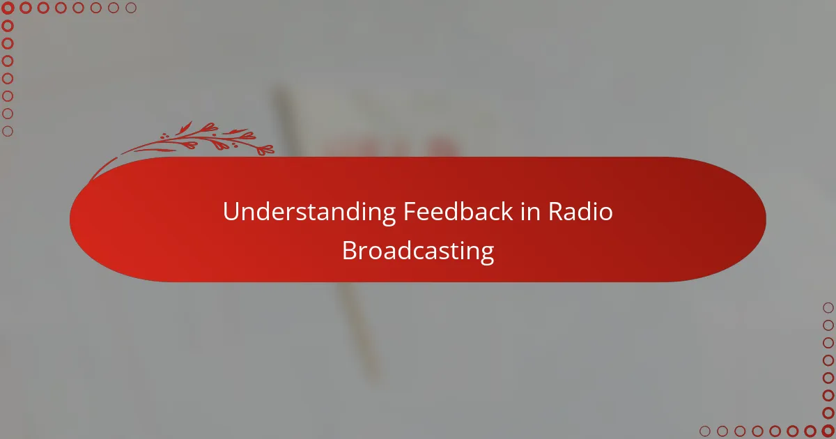 Understanding Feedback in Radio Broadcasting